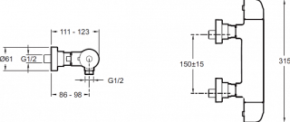 Смеситель для душа Jacob Delafon Villette E23720-CP